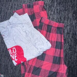 Charming Red and Gray Kids Pajama Set